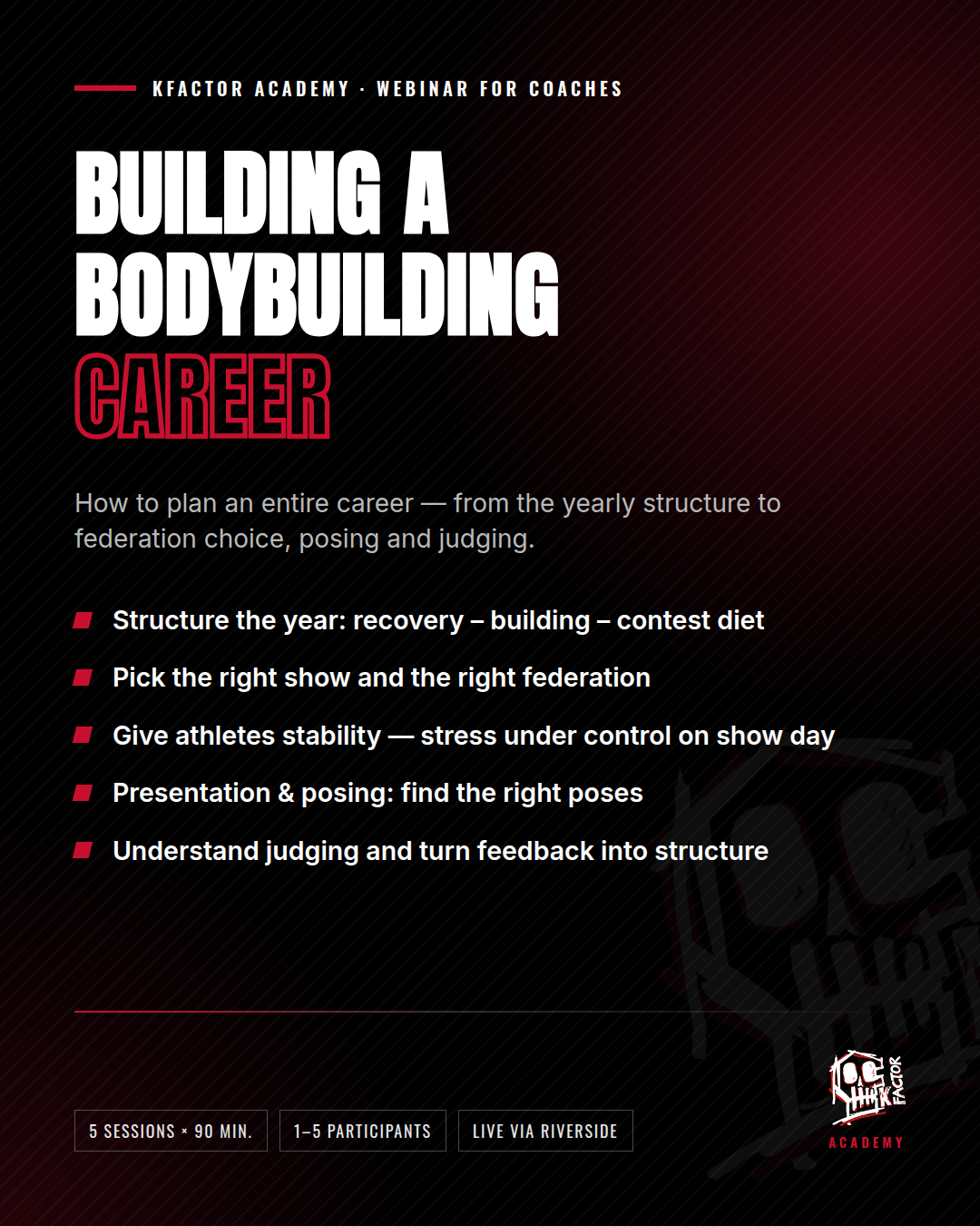 Der Aufbau einer Bodybuildingkarriere für Coaches - Webinar